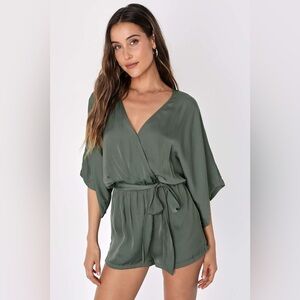 Ain’t It Grand Olive Green Romper